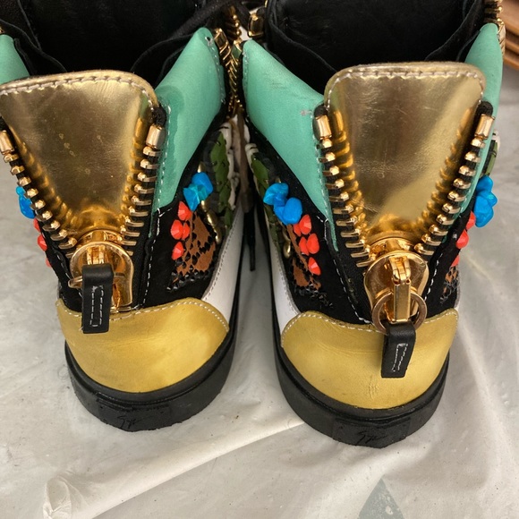 Giuseppe Zanottis Pink Black Yellow Gold White London Tr Donna Camoscio in Nero - Picture 3 of 8